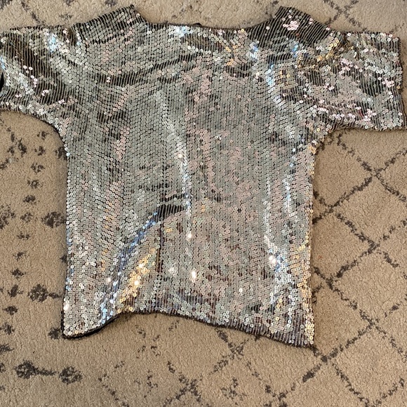 Vintage jean for Joseph Le Bon sequin beaded party top sz Small - Picture 8 of 8